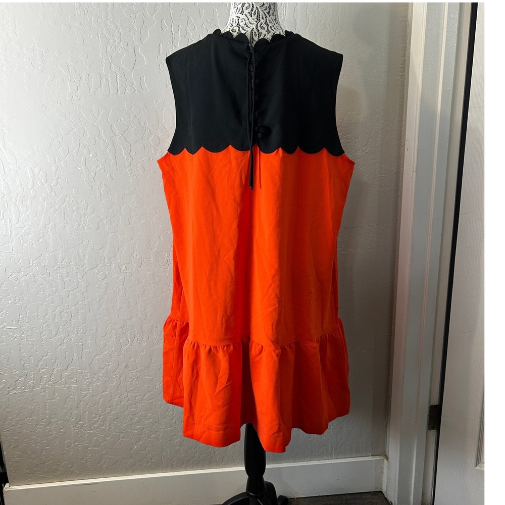 Victoria Beckham for Target Womens 2X Orange Black Scalloped Retro Colorblock